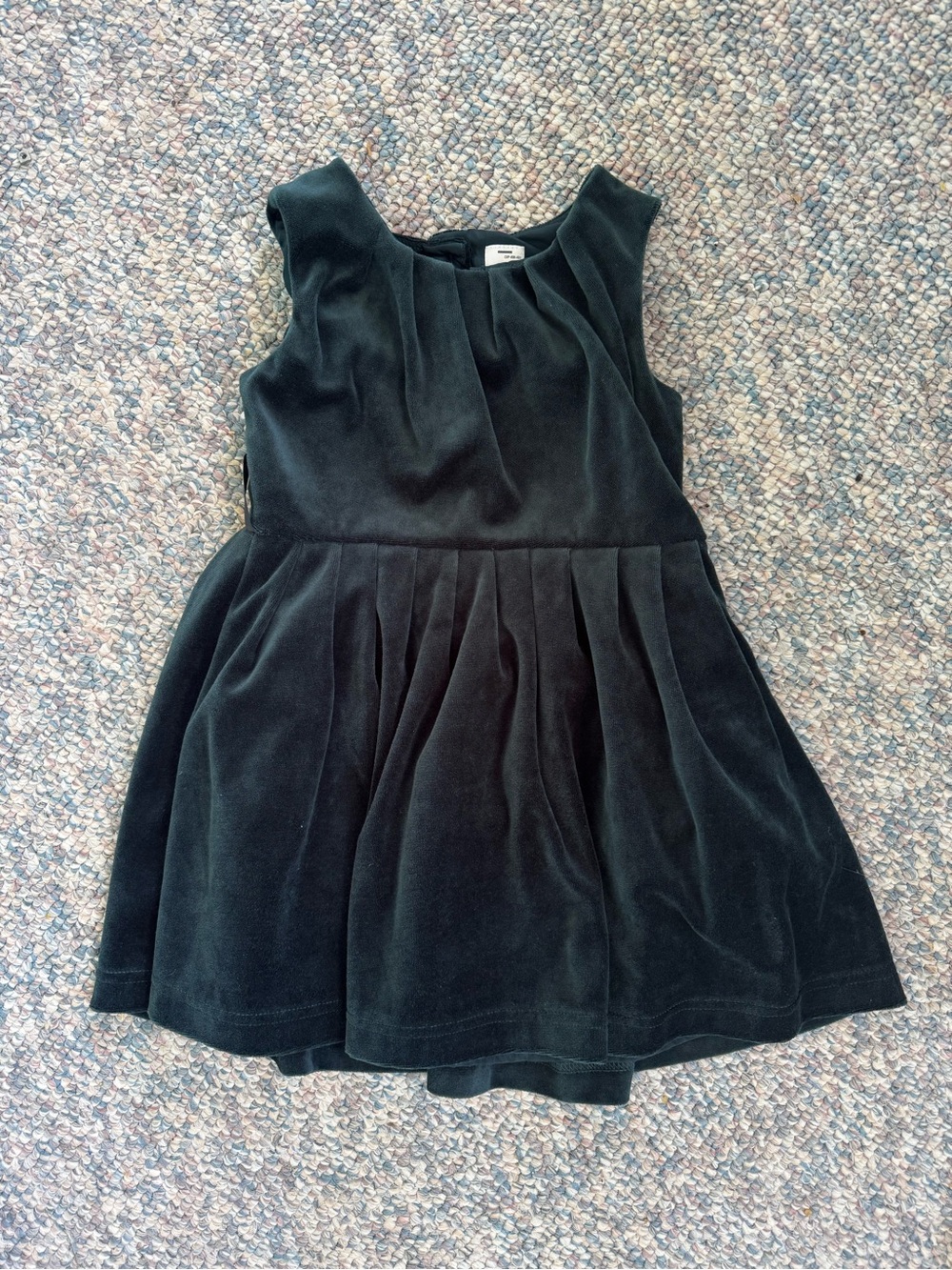 Classic Black Velvet Girls' Dress